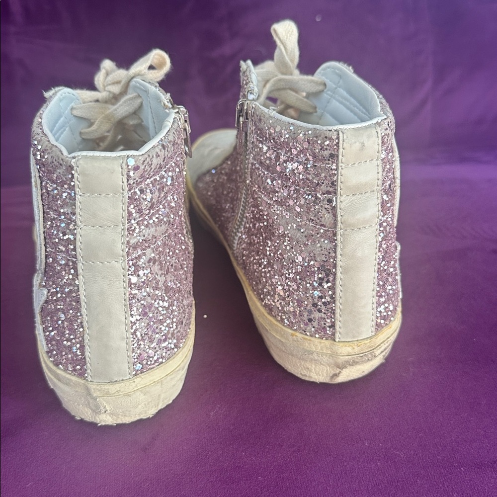 Golden Goose Pink Glitter High-Top Sneakers - Picture 3 of 5